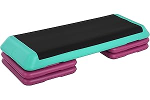 HOMCOM 3-Level Aerobic Step 10/15/20cm Steppers for Exercise Workout w/Non-Slip Top Compact Stepper Home Office Indoor Outdoor Fitness Equipment