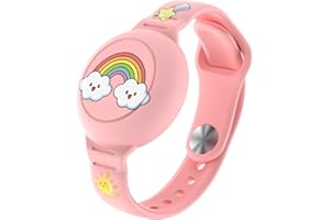 Beardslee Compatible for AirTag Kids Bracelet, Cute Kid Air Tag Wristband Adjustable Hidden Watch Band Air Tag Holder for Apple Air Tag, Soft Silicone Waterproof Air Tag Case for Kids