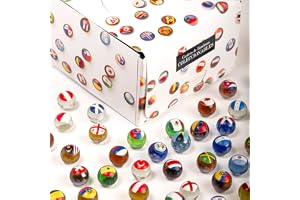 MARBLEFLAGS Small World Collection Box 5 kuvert (50 slumpmässiga kulor av världens flaggor)