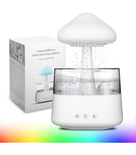 Humidificateur D'air 450 Ml Silencieux - 7 Lumières RGB - 3 Modes Brume - Pour Chambre, Bureau - Blanc