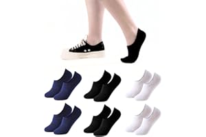 Balseti Calzini Invisibili Unisex. 6 Paia Fantasmini Uomo e Donna in Cotone. Calzini Corti Bassi, Traspiranti e Antiscivolo per Mocassini e Scarpe Basse. Salvapiede per l'estate