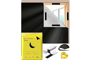 JEJA Roleta zaciemniająca bez wiercenia, 100% zaciemniająca do okien, ochrona przeciwsłoneczna z rzepem, do sypialni, pokoju dziecięcego, na poddasze, biura, przyczepy kempingowej, 1 x 1,45 m