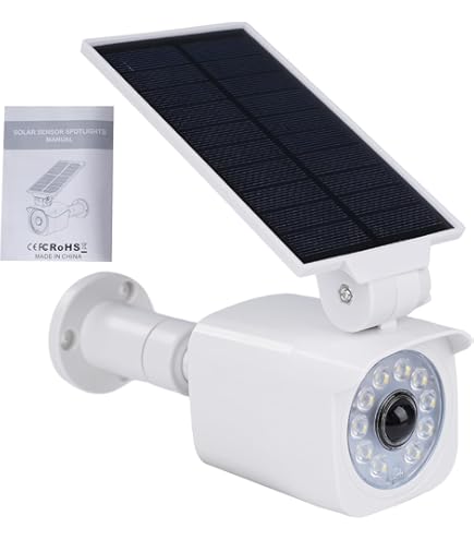 Telecamera Finta A Energia Solare - Dummy Sicurezza Esterna Con Luci LED, Impermeabile Per Interni/Esterni - Foto 4