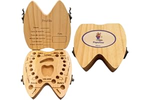 ABUBU Scatola per riporre i denti per bambini e ragazze, il topo Perez, scatola di legno per denti da latte, souvenir per bambini (Italiano)