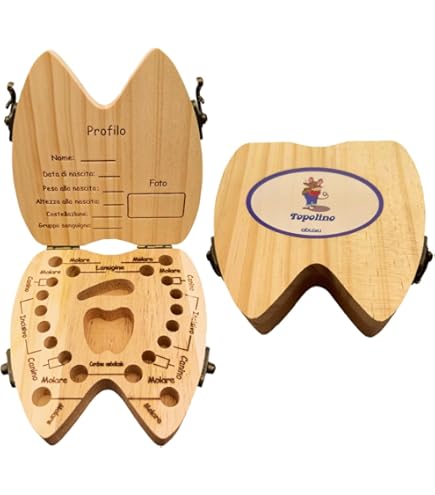 Spruchreif Contenitore per denti da latte, per calcio, con coperchio a