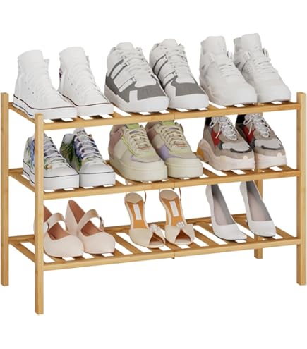 COSTWAY Schoenenrek van bamboe, schoenenrek met 5 niveaus
