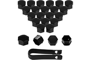 moinkerin 20 Pièces Cache Ecrou 17 mm Capuchons Protection Hexagonal Plastique Protecteurs Boulon Ecrou Couvre pour Ecrous de Roue avec Outil Demontage pour Voitures-Ne Convient Pas pour Q7