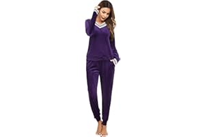 Totatuit Tuta Donna da Ginnastica in Velluto Tuta da Casa Set Tuta Sportiva Casual Pigiami Due Pezzi Pigiama Donna Pile Set Inverno da Yoga Jogging Training Sportwear con Coulisse