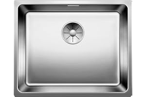 BLANCO ANDANO 500-U, 522967, Cuvette d’évier pour Montage Sous Plan, Cuvette pour Montage Sous Plan, Écoulement InFino, Acier Inoxydable à Éclat Satiné