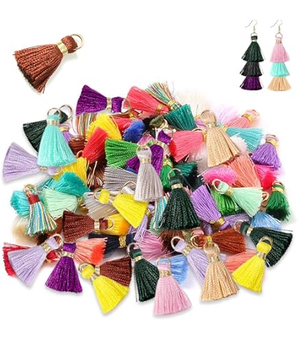 20 Nappe Decorative Multicolore Fai Da Te - Ciondoli Portachiavi, Segnalibri, Accessori Per Creazioni - 21,5 Cm - 6