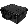 Vaguelly 260 * 200 * 120mm Portable Plastic Tool Box Empty Carry Case Hard Plastic Tool Case Travel Lockable Tools Carrying Case Suitcase for Storage Dolls Books Toys Organizer