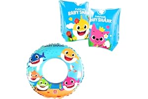ACL STORES Beach Pool Fun Inflatable Kids Character Swim Ring and Arm Bands for Boys and Girls - Water Play Activities and Swimming 50cm Character Swim Ring and 25 cmx15 cm Swimming ArmBands
