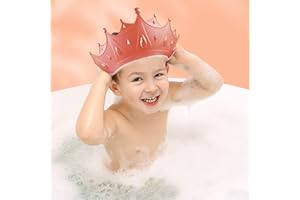 Romon Gorro Ducha Niños, Ajustable Visera Baño Protección Cabello, Protege Ojos y Orejas (Amarillo)