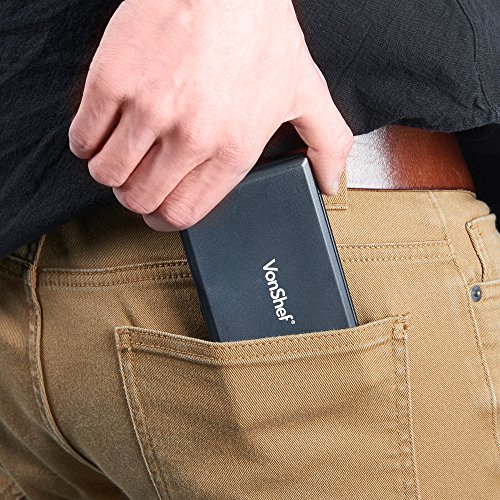 VonShef tragbare digitale Taschenwage mit 1kg Kapazität & beleuchtetes LCD-Display – Schwarz/Edelstahl - 4