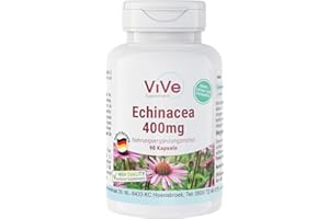 ‎VIVE SUPPLEMENTS Echinacea 400 mg - 90 Kapseln - hochdosiert und vegan - Sonnenhut | Qualität aus Deutschland von ViVe Supplements