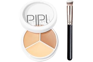 UZYXC Palette de correcteur à couverture complète, anti-cernes tricolore, corrige les cernes, les cicatrices et adoucit les ridules,les marques rouges,met en évidence les contours,Correcteur de Teint