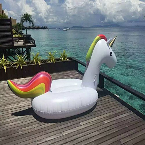 Einhorn Aufblasbar Riesiges Schwebebett Float-Spielzeug Pool Float-Halterungen für Open Space für Allgemein /Erwachsene /Kinder - 3