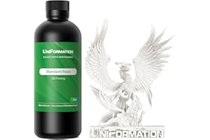 UNIFORMATION 3D Printer Resin Standard Fast UV Curing Plant-Based Resin Liquid con alta precisione e bassa viscosità adatto per SLA/LCD/DLP Printing Miniatures Bianco 1KG