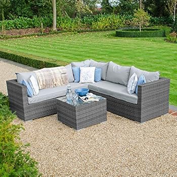 Chelsea Rattan Corner Unit - 6 Seater Garden Furniture Set - Sofa Set