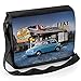 Price comparison product image Personalised Fiat 500 Blue Classic Car School Shoulder Work Messenger College Bag Gift