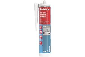 Fischer SAS Trasparente, Silicone Sigillante Antimuffa interno/esterno Acetico per Sanitari e Cucina, Bagno, Doccia, Ceramica, 9362