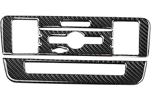 ARAMOX Cubierta del panel de Control del Aire Acondicionado CD de Fibra de Carbono, 2 PCS Panel de Control del CD del Vehículo Marco de Ajuste para A Clase B Clase CLA GLA