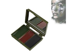 Dyceittdia Maquillaje Facial, Kit Pintura Cara Camuflaje 3 Colores, Mini Kit Pintura Cara, Pintura Cara Camuflaje, Colores Camuflaje Militar