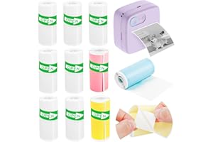 TDUNSYA 10 Rotoli Carta di Stampa Della Ricarica, Carta Termica Macchina Fotografica per Bambini, Mini Stampante Fotografica Carta Adesiva 57x25mm, Termica Etichette Adesivo Stampabile Carta Autoadesiva