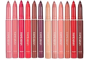 12 Colors Crayon Lipstick Set, Pakivs Penna per rossetto opaco impermeabile a lunga durata Penna rossetto in velluto impermeabile (Set A + Set B)