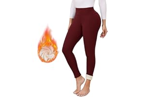 VORVOWRY Thermo Leggings Damen Gefüttert Verdickte Thermoleggins Flauschige High Waist Blickdicht Sportleggins Winter Warme Fleece Leggings