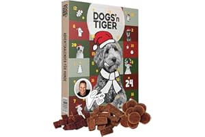 DOGS' N TIGER Dogs'n Tiger – Calendario dell'Avvento per cani 2025, calendario dell'Avvento per cani di Dogs'n Tiger – snack naturali e di alta qualità in 85% carne dietro ogni porta, senza zucchero e cereali