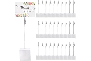 VAIGU:OA 30 Stück Fotohalter mit Klammern - Postkartenhalter, Memo Clip Halter Ständer, Fotohalter mit Klammern, Holz Fotoständer, Tischkartenhalter mit Krokodilklammer Fotohalter für Heimdekoration, Weiße