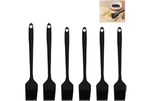 EIAIGKY 6 Pièces Pinceaux Cuisine, Pinceau Patisserie, Silicone Pinceau, Pinceau Cuisine Silicone pour Pâtisserie et Cuisine, Pinceau Barbecue de 21 cm et 26 cm, Sans BPA pour Huiles, Sauces et Marinades