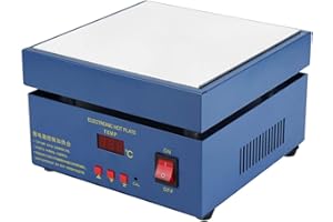 ONLYFLY Estación de precalentamiento de placa calefactora eléctrica para microordenador LED 110/220 V AC 800 W placa calefactora para soldador placa calefactora (200 x 200 mm) (estándar europeo)