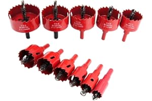 Hole Saw Kit LAIWEI Bi-Metal Hole Saw Set, 11 Pieces 3/4" (19mm Hole Saw) to 2-1/2" (64mm Hole Saw) Universal Hole Drill, HSS Hole Cutter with Arbor for Wood, plastic, plasterboard