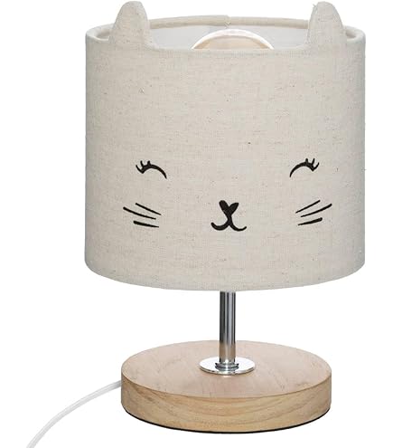 VERTBAUDET Kinderzimmer Nachttischlampe Mit Tupfen-Stickerei – Süße, Gemütliche Lampe Fürs Kinderzimmer, Beige/mehrfarbig