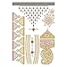Tattify Indian Style Gold Silver Temporary Tattoo - Indian Princess Sheet 3 (Set of 1 sheet)