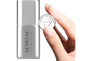 Semilac No Wipe Nail Top Coat. UV LED Top Coat Soak Off Gel Nail for Colour Protection. Transparent Gloss Finish. Easy to Apply, Crack Resistant & Quick Drying