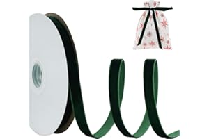 RIBBOOO Dark Green Velvet Ribbon 1CM x 9.14 Meters, Vintage Velvet Ribbons for Christmas Wreath Bow Decoration Craft Gift Wrapping, Valentine's Day Bouquet Packaging