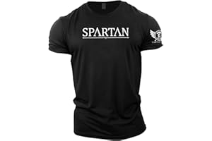 GYMTIER Spartan Forged – T-shirt de sport pour homme Bodybuilding Haltérophilie Strongman Training Top Active Wear Spartan Forged