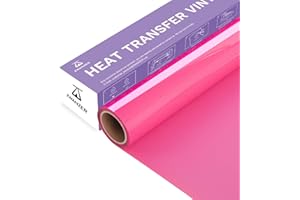 Zwanzer Heat Transfer Vinyl Rolls - 12" x 12ft(30.5 x 366CM) Neon Pink Iron on Vinyl for Shirts, HTV Vinyl for All Cutter Machine - Easy to Cut & Weed for HTV Heat Vinyl Design (Neon Pink)