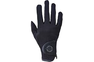 Harry Hall All-Season Riding Gloves with Close Contact Nubuck Suede Palm & Stretchy Polyamide Upper - Secure Hook & Loop Fastening, Hand Wash Only