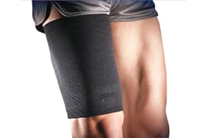 GUTEINTE Elastic Support Bandage, Compression de la cuisse, bande élastique pour genoux, cuisse, support de jambe, pour sports et douleurs musculaires, unisexes, 2 pièces (noir)