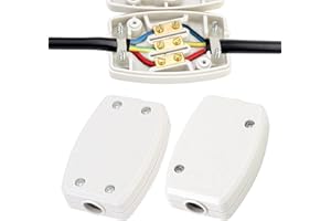 TALNITE 2pcs 3 Terminal Electrical Junction Box,13Amp 250V Durable Waterproof Cable Connector,Universal Electrical Project Box,Ideal for Outdoor and Indoor Power Wiring,Automotive Applications(Grey)