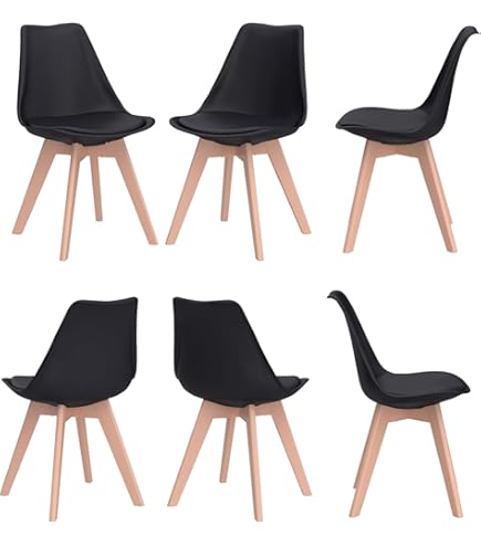 Set Di 4 Sedie Da Pranzo AARHUS In Grigio Con Gambe In Legno Massello - Design Scandinavo, Comode E Facili Da Pulire - Foto 4