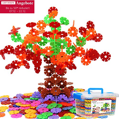 Genießen 400 Stücke Mehrfarbige Schneeflocken Set Interlocking Ungiftig Kunststoff für Kinder