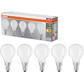 OSRAM LED Filament Lamp P40 Mini Candle E14 4.2W 470lm IP20 | LED Base Classic P 40 Filament, LED Lamps, White, 45mm Dia, 100