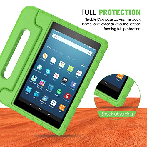 MoKo Hülle für Fire HD 8 2016 – Superleicht EVA Kids Shock Proof Cover Stoßfest Kindgerechte Schutzhülle für Fire HD 8 Tablet (6. Generation – 2016), Grün - 5
