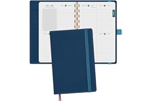 ‎BEZEND BEZEND Taschenkalender 2025 Klein [auf Deutsch] ca.A6 16 x 10 cm, Kalender 2025 Klein Ringbuch mit Softcover & Abnehmbares Papier, Terminplaner 1 Woche 2 Seite mit Kartenschlitz, Preußisch Blau