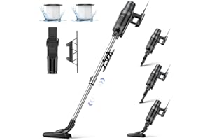 Aspiradora con Cable, Linkifly A6 Aspirador Escoba con Cable, 600W, 30kPa Succión Potente Aspiradora de Mano Cable de 5m, Ideal para Alfombras y Suelos, Incluye Enrollador de Cable, Blanco